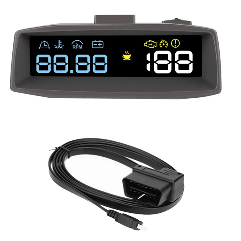 Universal cabeça up display carro hud carro hd velocidade digital projetor obd2 ii euobd carro hud cabeça up display 4f