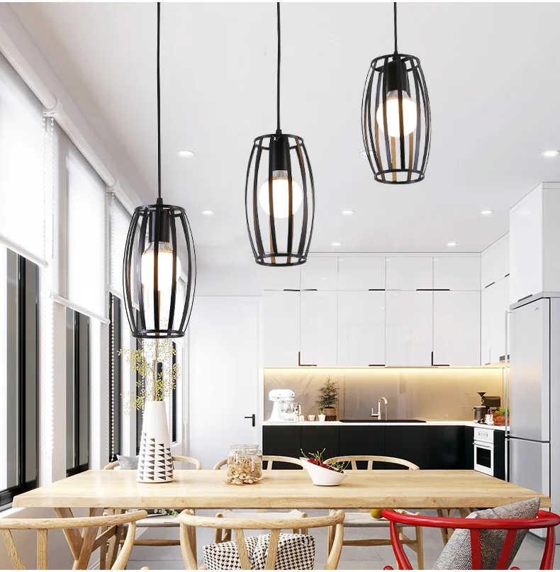 Современный подвесной светильник s Hanglamp Lustre винтажный светильник Промышленный светильник Lamparas De Techo Colgante современный скандинавский Лофт клетка