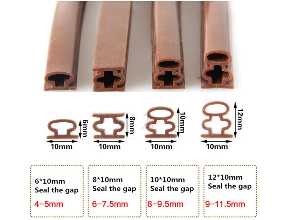 10mm *6M Self Adhesive D Type Doors and for Windows Foam Seal Strip Soundproofing Collision Avoidance Rubber Seal Collision