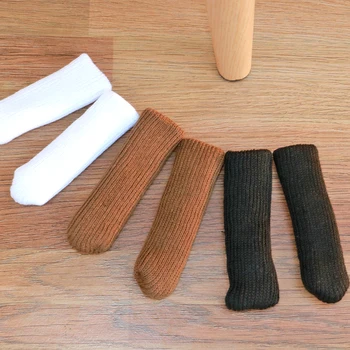 

4pcs/set Pure Chair Desk Feet Sock Sufficient Enduring Toughness Thickened Anti-slip Table Leg Knitted Cover