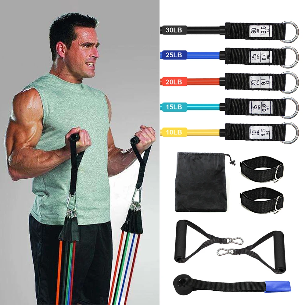 

11pcs/set Resistance Bands Set Exercise Pull Rope Crossfit Training Exercise Yoga Tubes Elastic Rubber Expander Elastic Bands