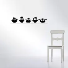 1Pc Cute 5 Little Birds on the Wire Wall Stickers Door Stickers for Kids Room Living Room Art Decals Cartoon Animal Waterproof 1Pc Cute 5 Little Birds on the Wire Wall Stickers Door Stickers for Kids Room Living Room Art Decals Cartoon Animal Waterproof