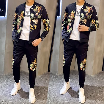 

2020 Men's Set Spring Man Sport 2 Piece Sets Jacket + Pants Chandal Hombre Tracksuit Men Moda Hombre Ropa De Hombre Ropa Hombre