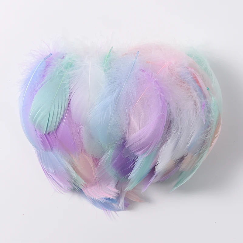 Goose Feathers 100pcs 4-8CM Small Fluffy Goose Feathers Colorful for Party Decoration