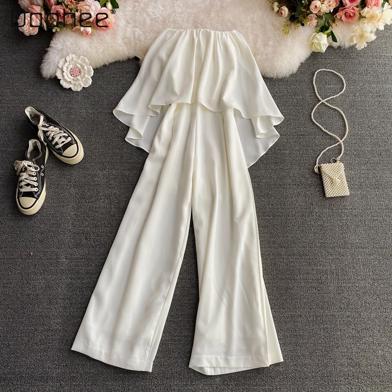 2021 Amoi Women's White Super Fairy High Waist Wide Leg Beach Pants ...