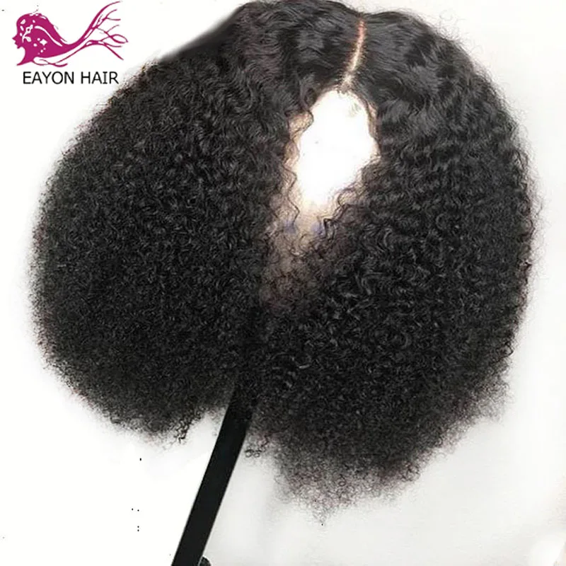 

EAYON Kinky Curly 13x6 Lace Front Human Hair Wigs 180% Density Remy Brazilian Hair Glueless With Baby Hair Preplucked For Women