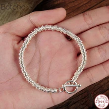 Настоящее чистое серебро пробы, браслет ручной работы для женщин, винтажный панк дизайн, персонализированный мужской браслет, подарок