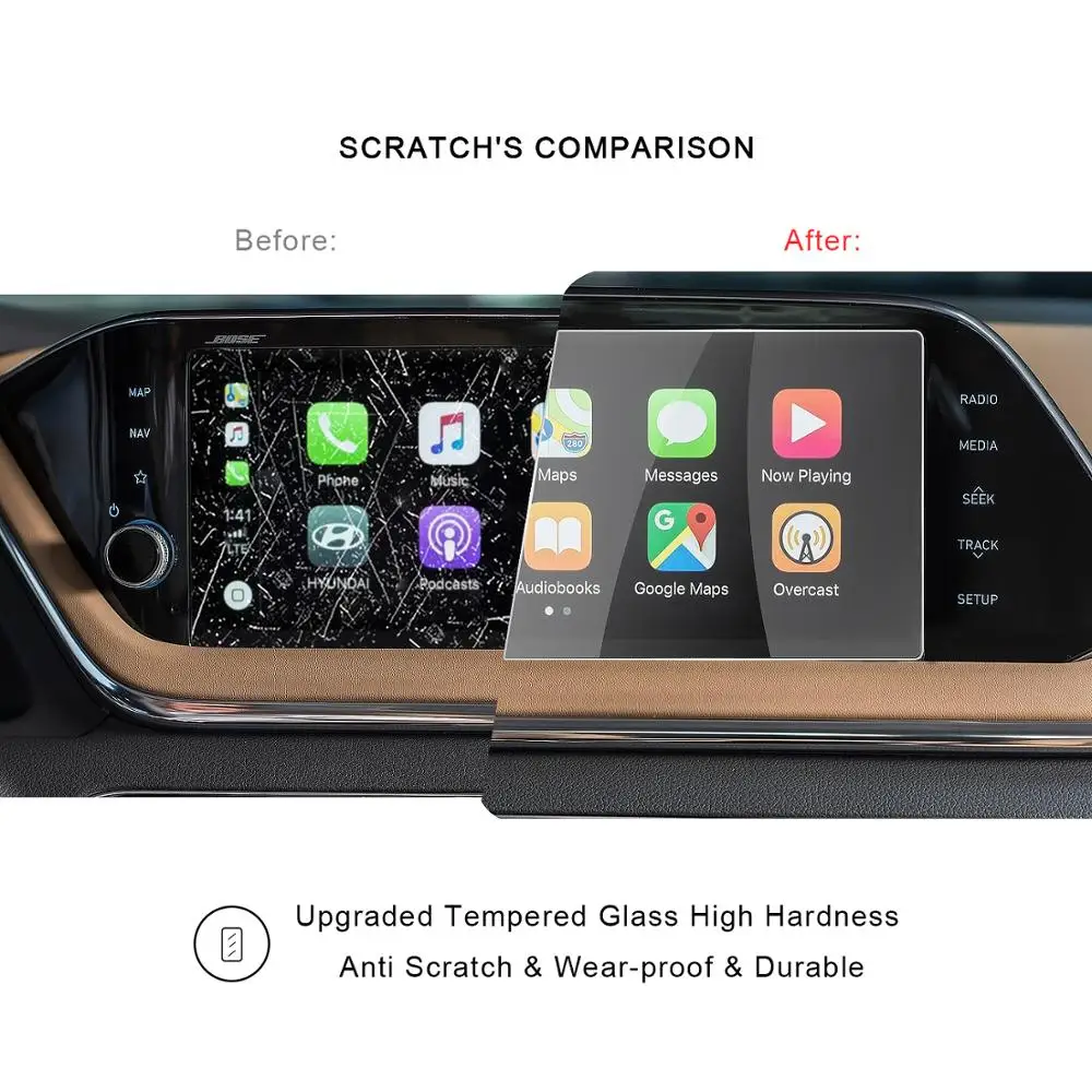 RUIYA защита экрана автомобиля для Sonata DN8 10,25 дюймов навигационный сенсорный дисплей, авто интерьерная Наклейка украшения аксессуары