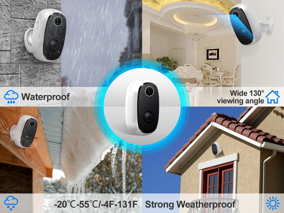 MISECU 1080P WiFi камера с аккумулятором Беспроводная ip безопасности питанием от
