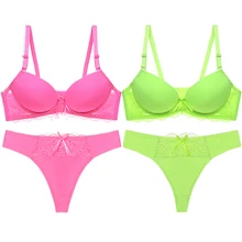 2 шт./лот, бренд, сексуальное бесшовное цельное нижнее белье, бюстгальтеры и трусики, нижнее белье для женщин, дамское нижнее белье с эффектом пуш-ап, комплект с бюстгальтером