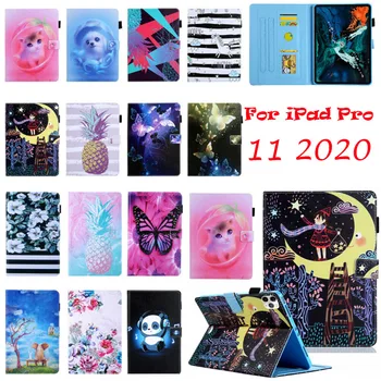 

For iPad Pro 11" 2nd Generation 2020 A2068、A2230 A2228 Magnetic Flip Stand Patterned PU Leather Smart Case Cover