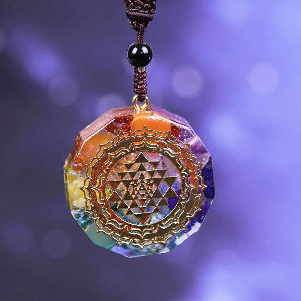 Оргонит кулон Sri Yantra ожерелье Сакральная Геометрическая энергия чакры ювелирные изделия для медитации