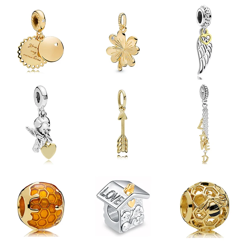 Abalorio de Original para mujer, dije de abeja de miel de Color dorado, Flecha de Cupido, compatible con Pandora, joyería artesanal|cuentas| - AliExpress