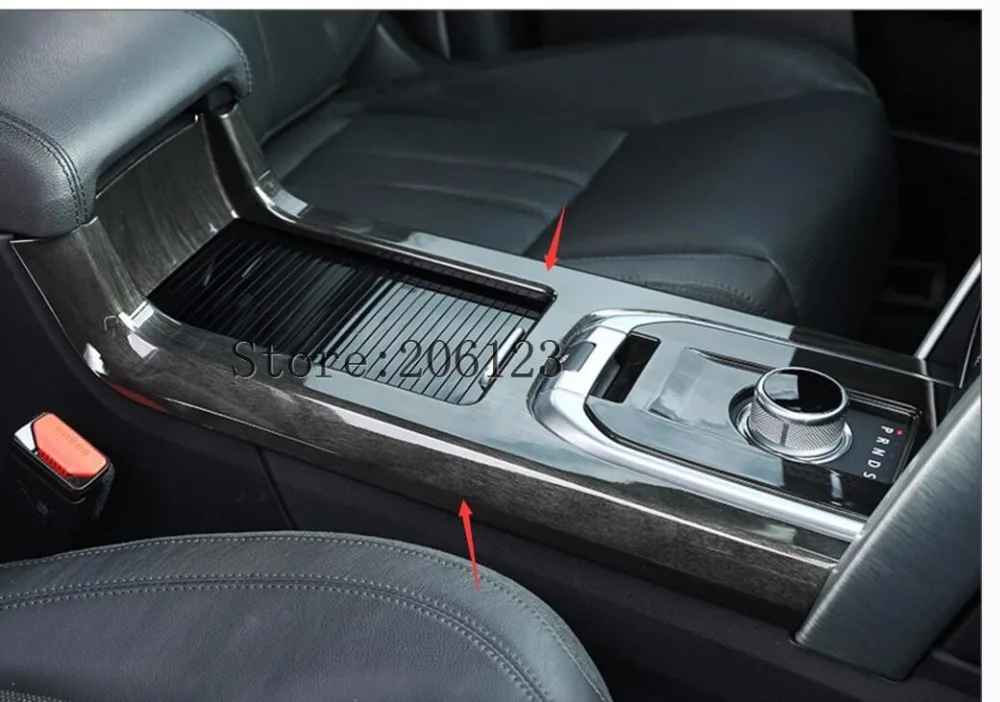 

For Land Rover Discovery Sport Car-Styling Interior Accessory Chrome Gear Shift Panel Trim Sticker dark Wood Grain 2015 2016 17