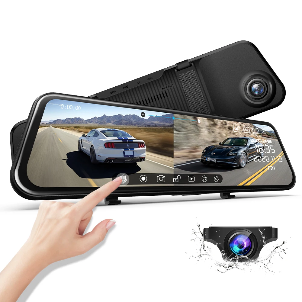 AZDOME Car Dvr Rearview Mirror Dash Cam 11.8