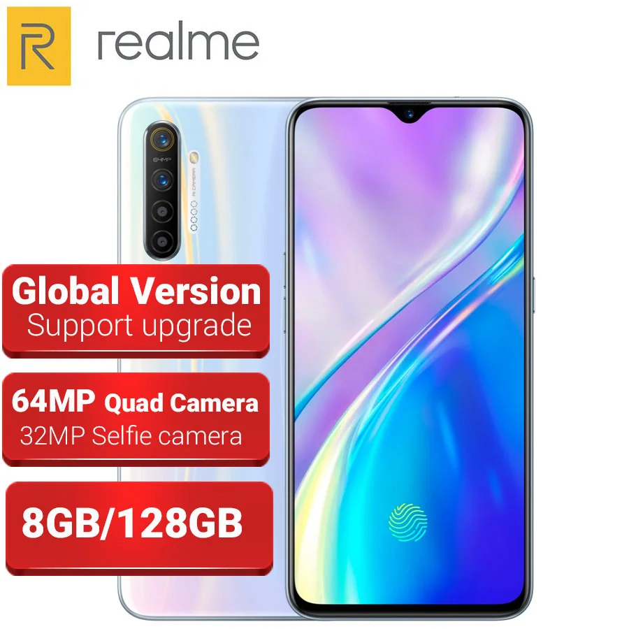 Мобильный телефон Realme X2 с глобальной версией, 8 ГБ, 128 ГБ, 64 мп, Восьмиядерный процессор Snapdragon 730G, 6,4 дюймов, NFC, 64 мп, четырехъядерный процессор, фронтальная камера 32 МП