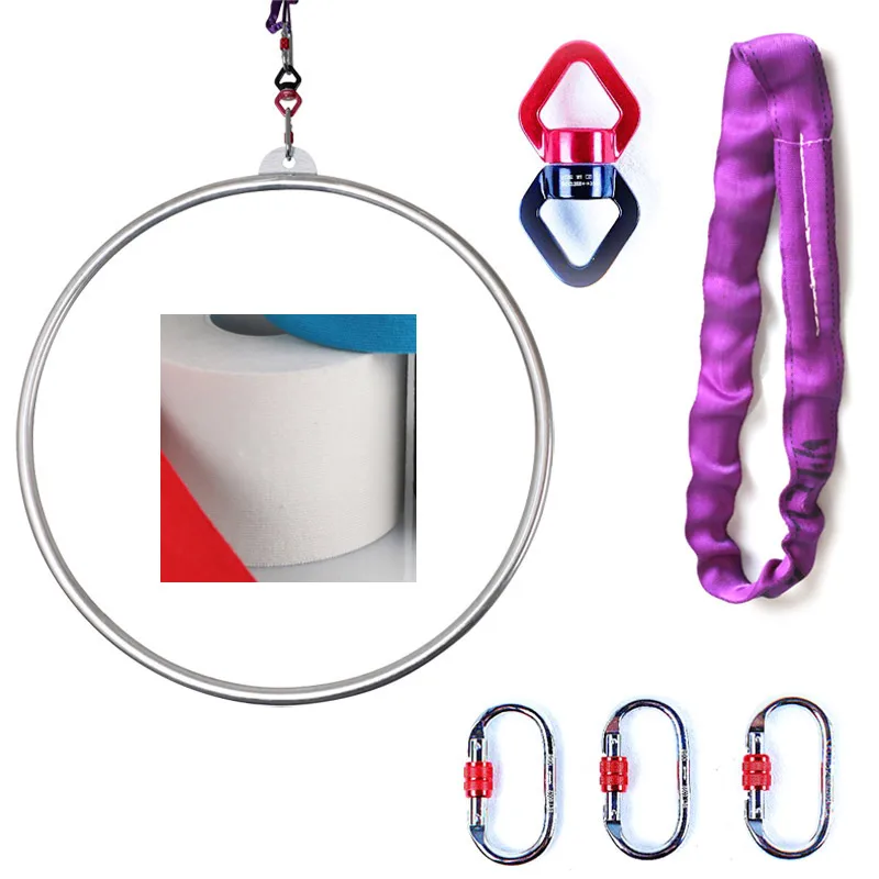PRIOR FITNESS Кольца для фитнеса Aerial hoop 3"(90 см) 32 мм ширина для занятий йогой Aerial Lyra aerial hoops включают в себя аксессуары - Цвет: S-steel (White)