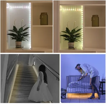 

3M 2M 1M Wireless PIR Motion Sensor LED Strip battery powered Night Light Under Bed lamp For Home Closet Wardrobe Cabinet Stairs