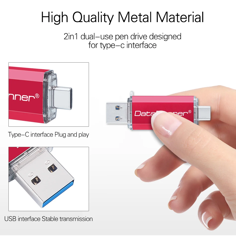Флеш накопитель DataRunner флеш USB 3 0 Type C 256 ГБ 128 64 32 16 высокоскоростная Флешка 2 в 1
