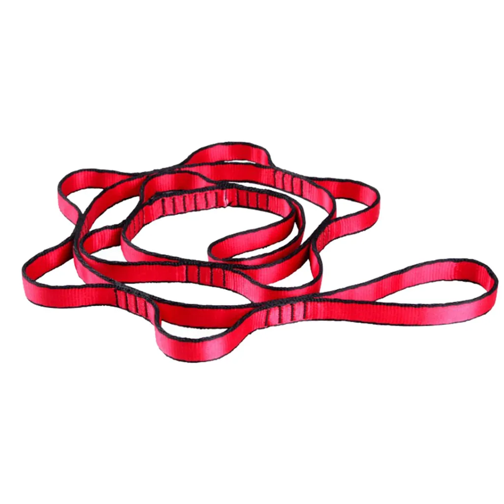 Йога-гамак ремень с удлинением с высокопрочным двухслойным ремнем высокопрочные безопасные плетеные ремни для альпинизма гамак - Цвет: Красный