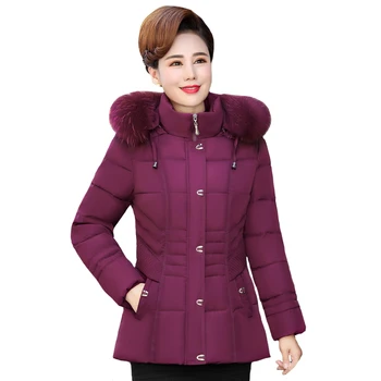 

Plus Size 5XL Winter Jacket Women Short Parka Hooded with Fur Collar High Quality Padded Winter Coat Women Jacket for Mother