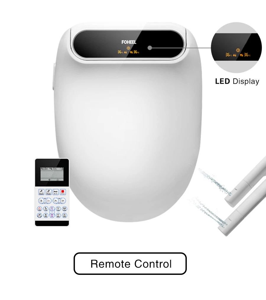 FOHEEL смарт-сиденье для унитаза биде электрическое биде крышка тепловое сиденье светодиодный светильник интеллектуальная крышка для унитаза авто