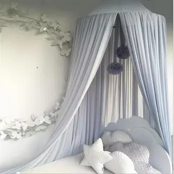

50pcs Baby Bed Curtain Children Room Crib Netting Baby Bed Tent Cotton Hung Dome Baby Mosquito Net Photography Props