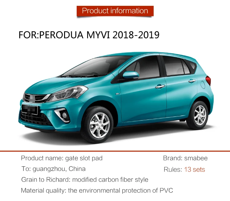 For Perodua Myvi 2018 2019 Myvi Gate Slot Mats Non Slip Mat Interior Door Pad Pack Of 13pcs Interior Mouldings Aliexpress
