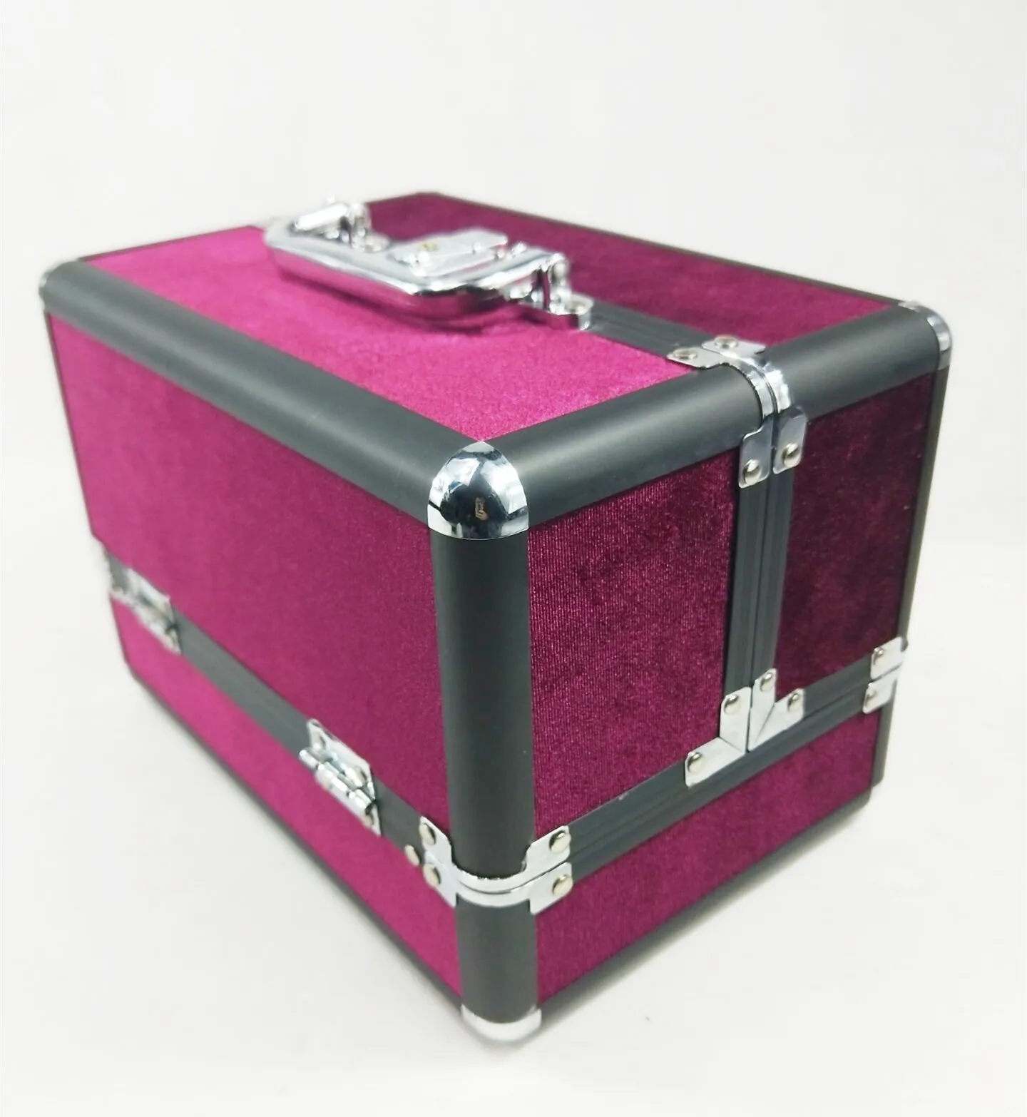 

Aluminum Alloy Makeup Box Munsu Box Manicure Box Profession Cosmetic Aluminium Alloy Black And White with Pattern Color Aluminum