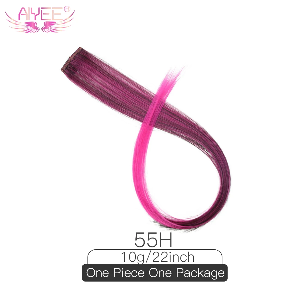 AIYEE, длинные прямые волосы крутого цвета, накладные волосы на заколках, яркие радужные волосы, розовые синтетические волосы - Цвет: 55