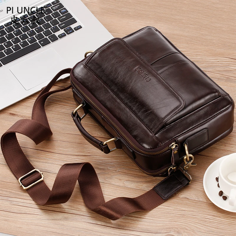 Качественная мужская многофункциональная модная сумка мессенджер из воловьей