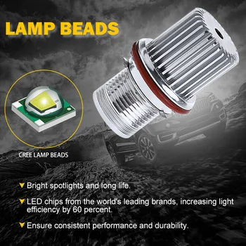 

Lamp Angel Eye Bulbs For BMW E39 E60 E63 E65 E83 X3 AA Front 1000LM 12W