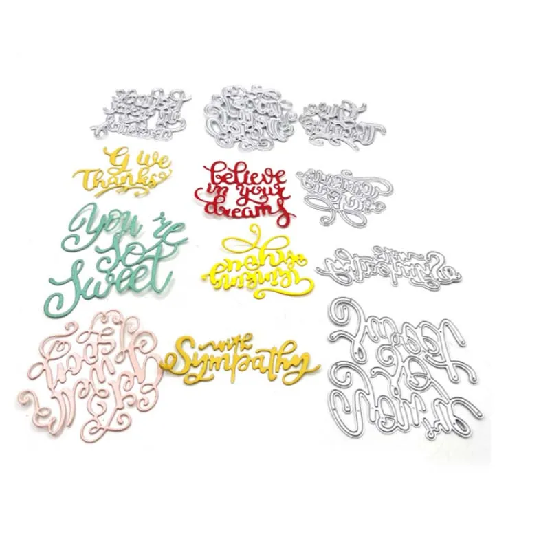 

6 Pieces Believe in Your Dreams Dies Cutting Dies Metal Butterfly Die Embossing Stencils for Thanksgiving Christmas Card Paper