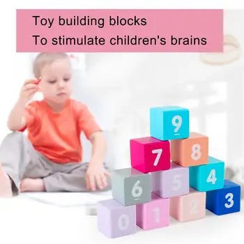 

50Pcs/Set Wooden Macaroon Blocks Construction Building Numbers Learning Toy Early Education Brain Development Toy For Children