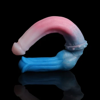 FAAK 15.7 lnch Long Double Dildo Smacaron Color Large Knot Penis Animal Horse Dog Dildo Lesbian Erotic Toys Anal Plug Sex Shop 2