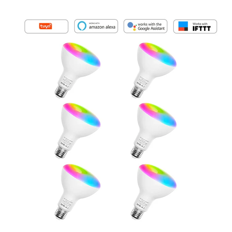 

6 Pack Smart Wifi Light Bulbs,Dimmable LED Light Bulbs, E26 720 Lumen,9W (80W Equivalent), Works with Alexa, Google Assistant, I