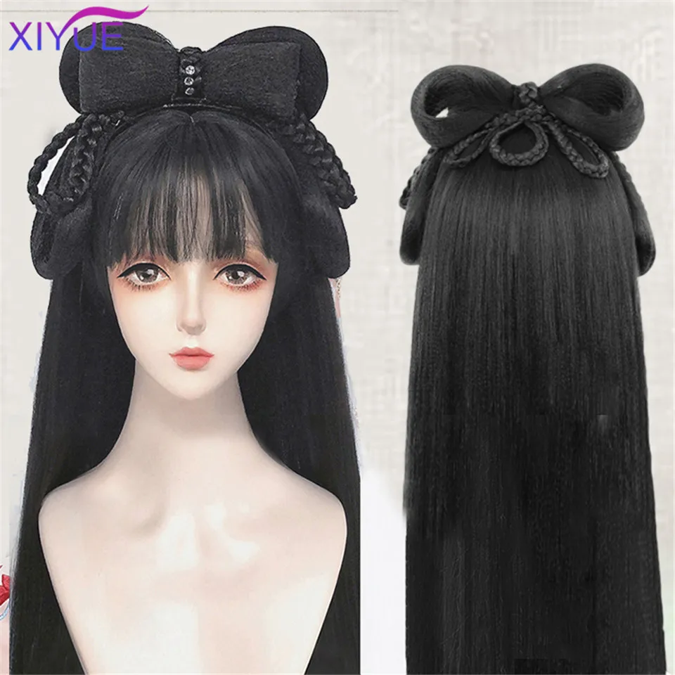 synthetic Vintage Wig Modelling Wig Hanfu Chinese Ancient Style Wig Multi-purpose Ancient Costume Whole Wig Cap Custom Product