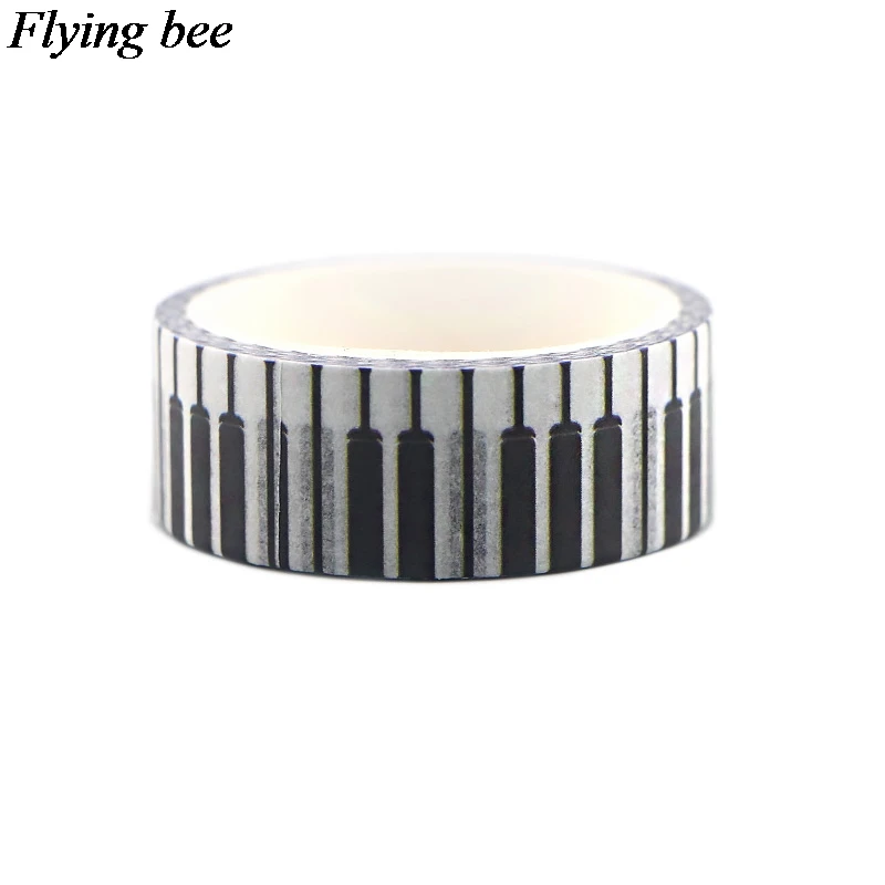 Flyingbee 15 мм X 5 м Бумага васи лента пианино клавиатура креативная клейкая лента DIY Скрапбукинг наклейка этикетка маскирующая лента X0552