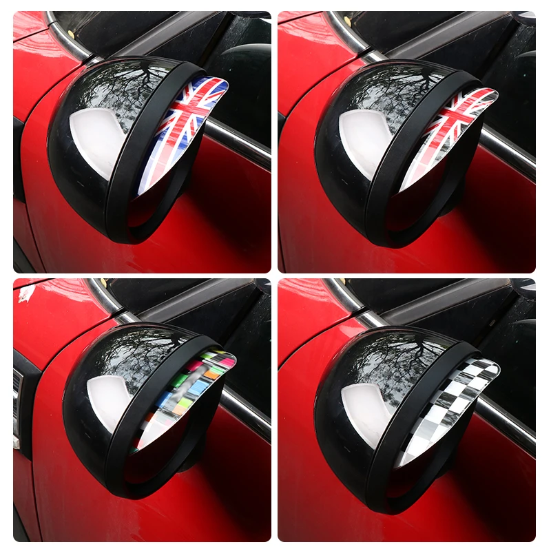 2pcs Car Rearview Mirror Rain Eyebrow Protector Cover Sun Visor Shade Shield For Mini Cooper R53 R55 R56 R60 R61 F54 F55 F56 F60 rearview mirror rain shield rearview mirror rain eyebrow car rearview mirror visor rearview mirror rain guard rearview mirror visor