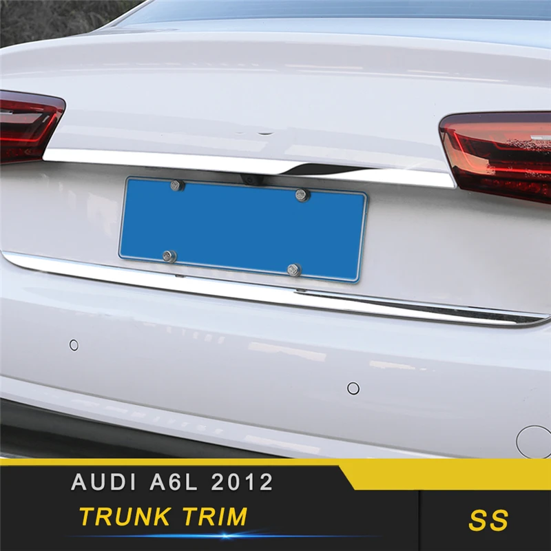 Для Audi A6 C7 2011- автомобильный Стайлинг задняя дверь багажника декоративная накладка рамка наклейка хромированные внешние аксессуары