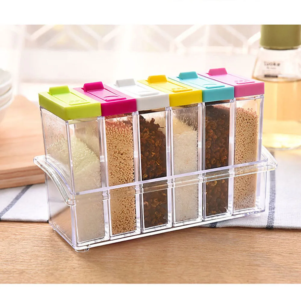 6 шт., набор коробок для приправ, контейнер для приправ, кухонный инструмент, органайзер для хранения, коробка для приправ, поставки, банка для приправ, коробка для приправ