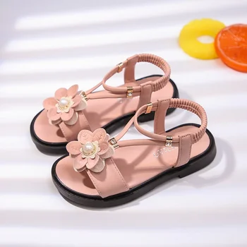 

Summer Girls Sandals Kids Flowers Beach Shoes Girl Casual Shoes Soft Children's Shoes