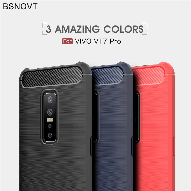 For Case vivo V17 Pro Cover Shockproof Silicone Brushed Bumper Phone Funda Coque 6.44&quot |