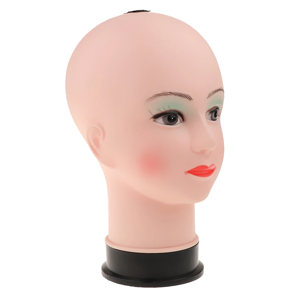 1 Piece Bald Female Cosmetology Mannequin Head, Training Head Doll Head for Wig Making and Displaying, With A Tripod Stand