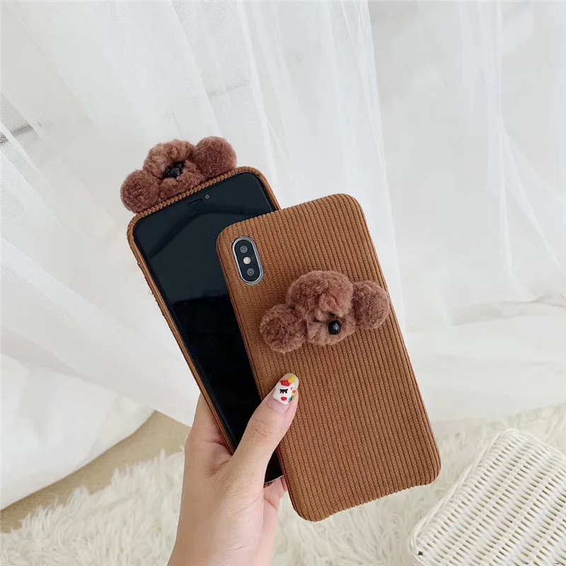 GlamPhoneCase милый плюшевый чехол для телефона с собакой для iPhone11Pro/Max X XS Max XR Мягкий силиконовый чехол для iPhone11 7 8 6 6s Plus