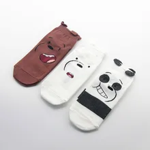 Женские короткие носки с рисунками из аниме «Мы Голые Медведи», «панда гризли», «Ледяной Медведь», модные повседневные носки из дышащей ткани, хлопковые Забавные милые носки Skarpetki