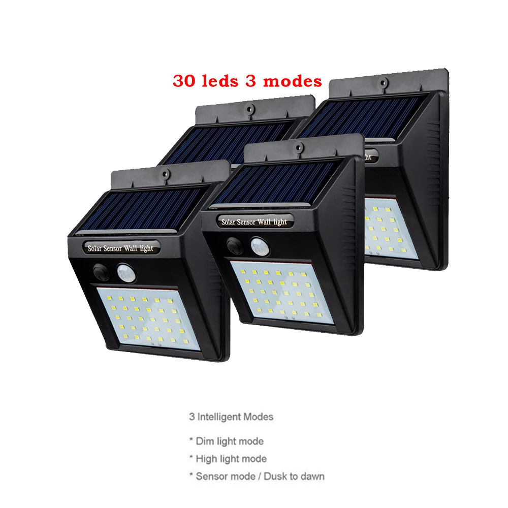 

2/4PCS 30 LED Solar Light PIR Motion Sensor Ip65 Waterproof Outdoor street wall garden lamp rotable Remote Control 500 LM guirla