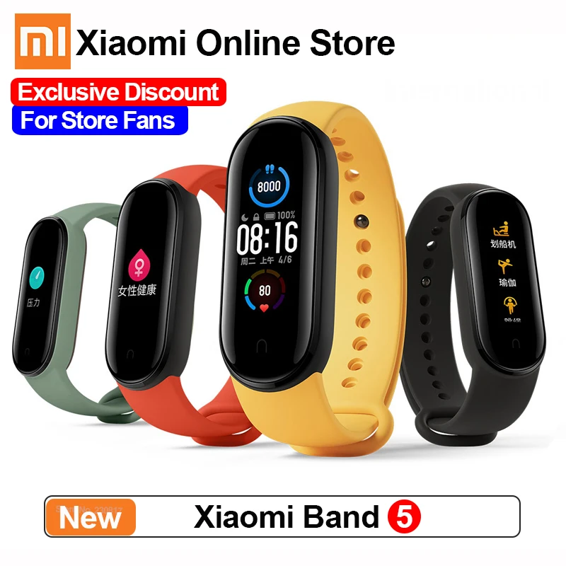 Браслет Xiaomi Mi Band 5 4 цвета сенсорный экран фитнес трекер Bluetooth спортивный монитор