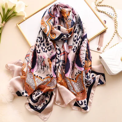 style 8 Роскошный бренд хиджаб летние женские шарфы мягкие длинные шелковые шарфы с принтом женские шаль и накидка пашмины бандана пляжные палантины - Цвет: style 8