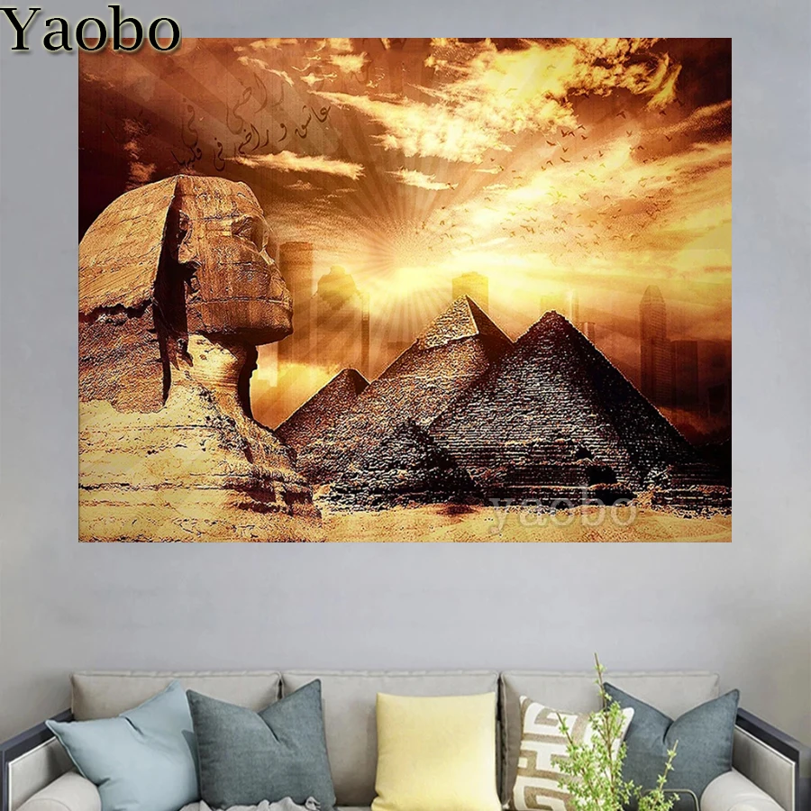 Diamond Painting 5D Embroidery With Diamonds Diy Diamond Mosaic Egypt pyramid pharaoh tomb Cross Stitch Kits Needlework Decor